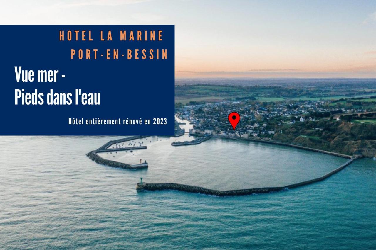 Le Grand Hotel De La Marine Port-en-Bessin-Huppain Exterior foto