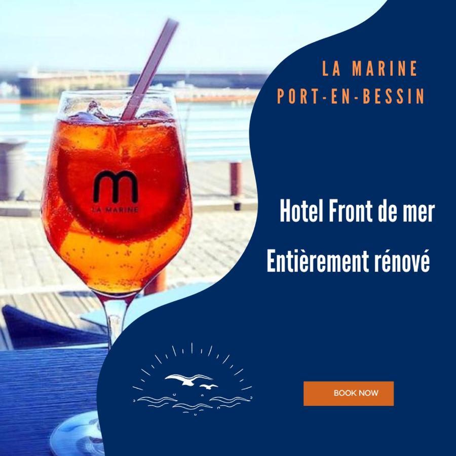 Le Grand Hotel De La Marine Port-en-Bessin-Huppain Exterior foto